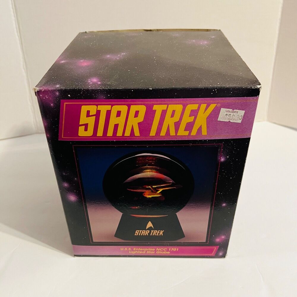 1992 Star Trek Lighted Star Globe U.S.S. Enterprise NCC 1701 Original Box